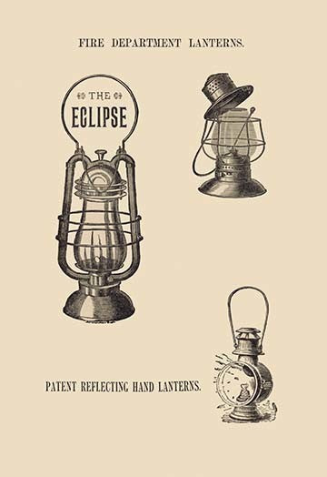 Fire Department Lanterns - Fine Art Giclee Print 24" x 36"