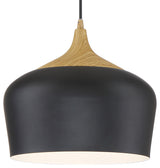 Access Lighting 52057LEDDLP Blend 12"W LED Pendant - 3000K - Black / Wood Grain