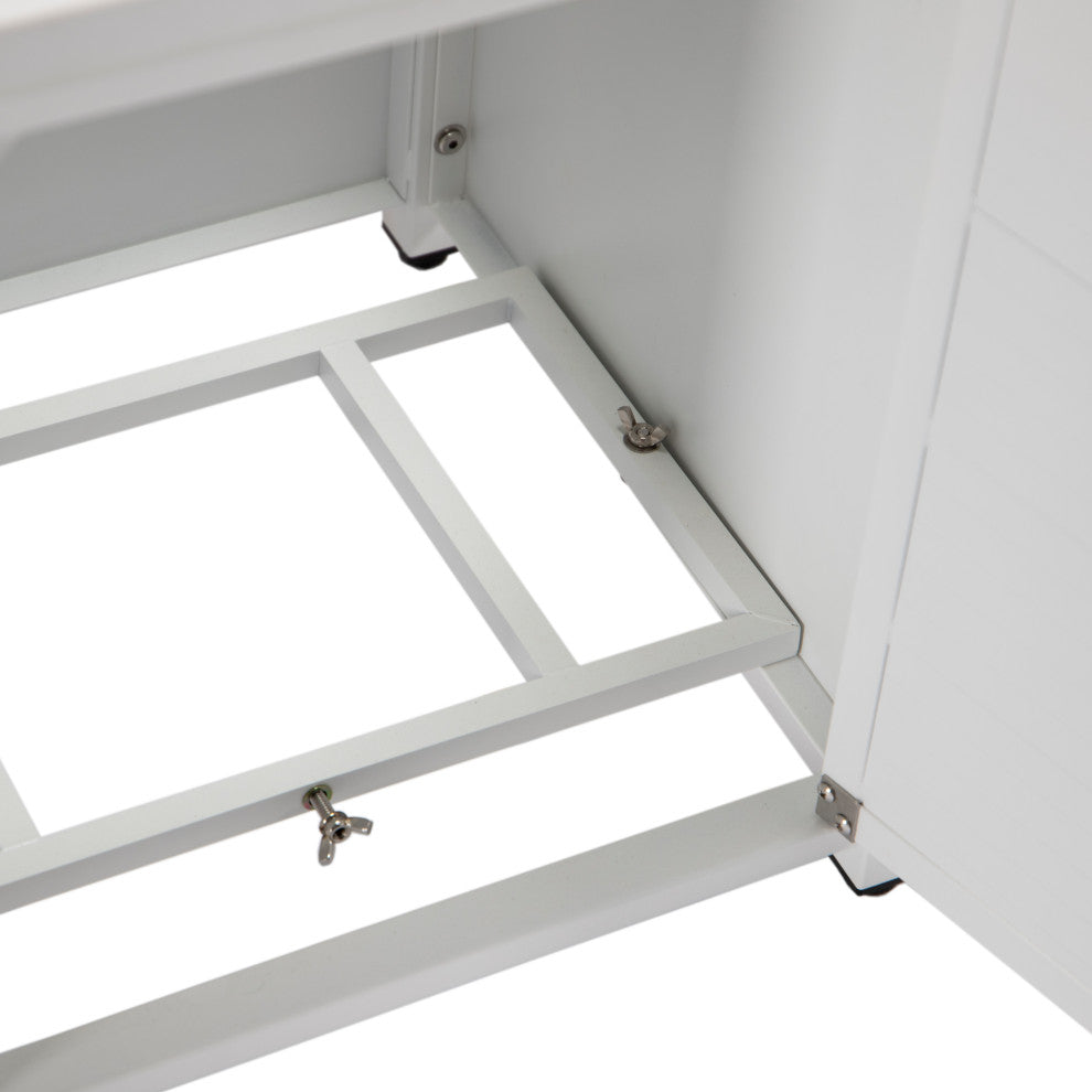 LeisureMod Walbrooke Patio Square Tank Holder, White