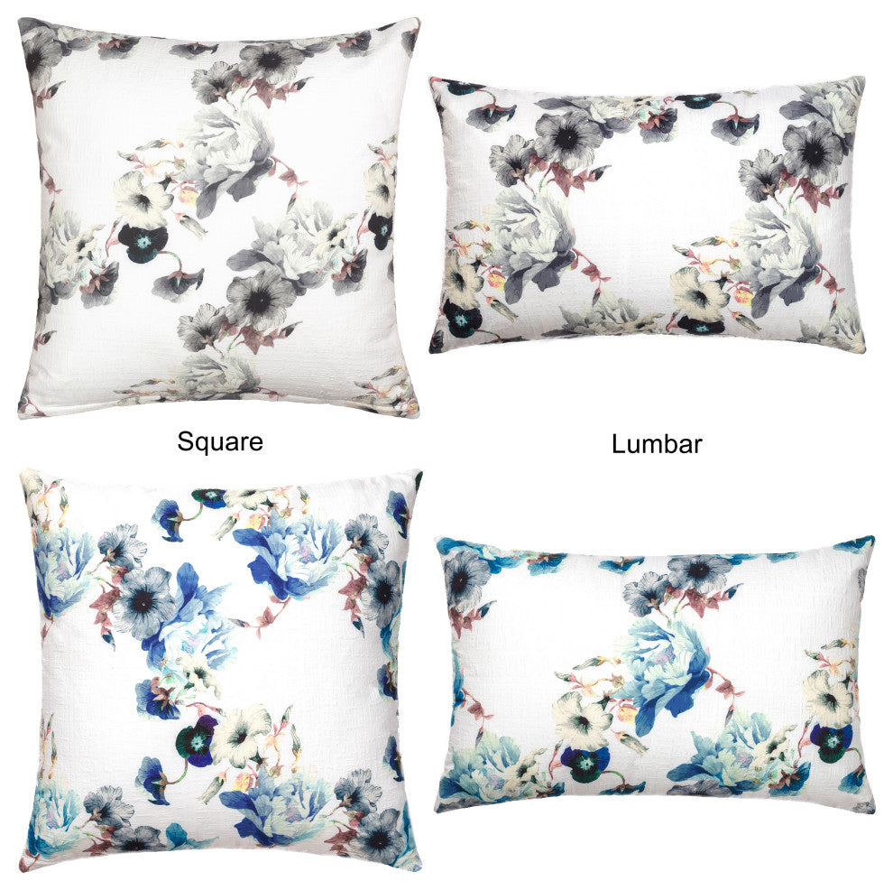 Linum Home Textiles Morning Glories Decorative Pillow Cover, Blue Multi, Lumbar