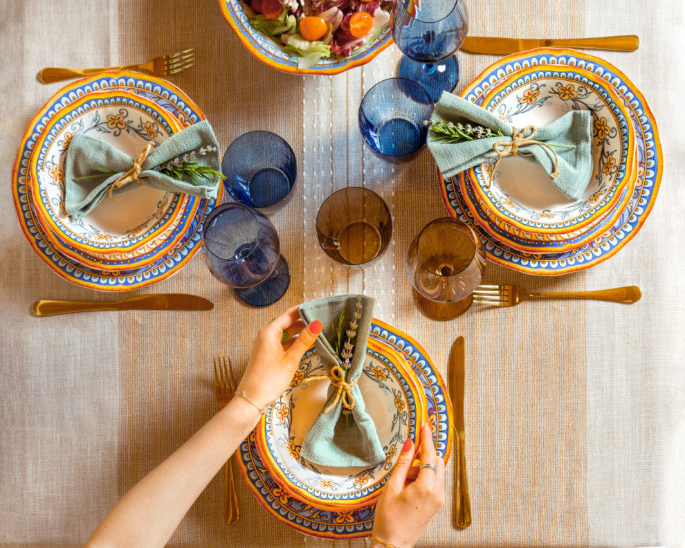 Duomo Italian Style Stoneware Dinnerware Set, Service for 4