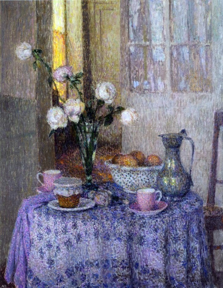 Henri Le Sidaner A Table in an Interior, 21"x28" Gallery Wrapped Canvas Print