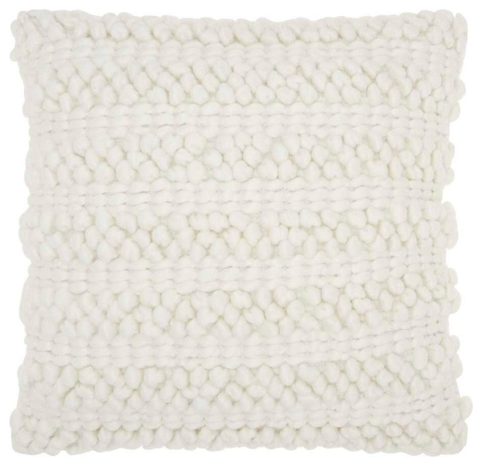 Mina Victory DC827 Throw Pillow, White, 20" x 20"