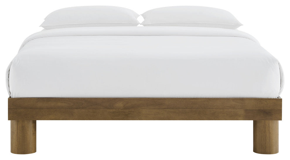Runa Wood King Platform Bed, French Oak