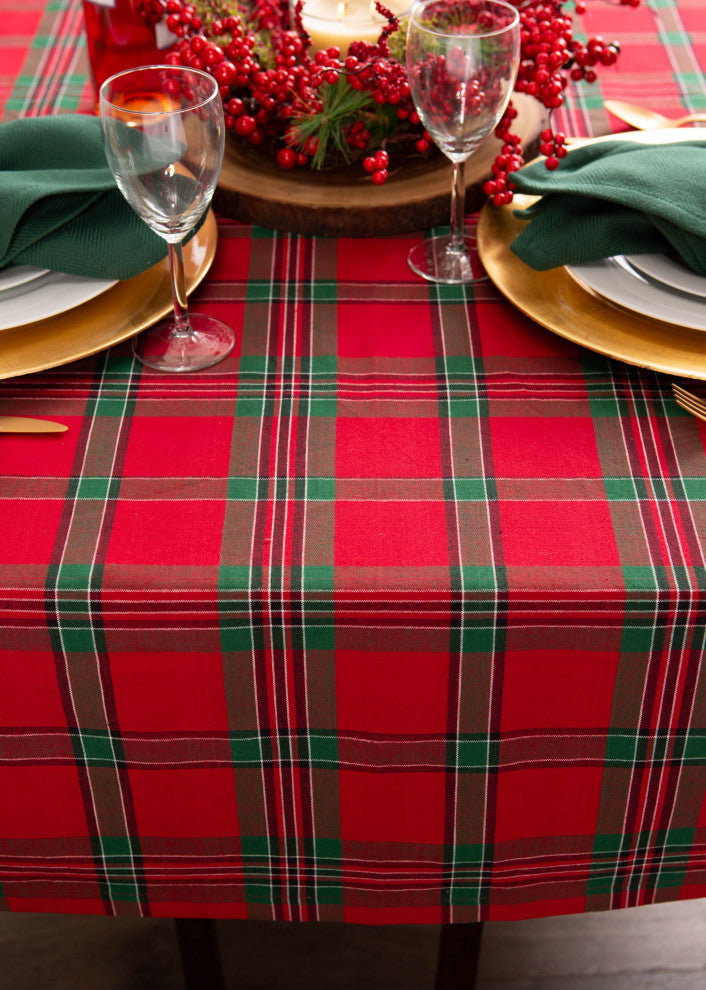Holiday Plaid Tablecloth 60"X84