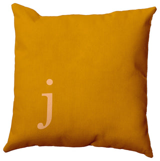 18"x18" Modern Monogram Decorative Throw Pillow, Autumn Gold
