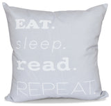 18"x18" My Mantra, Word Print Pillow, Gray