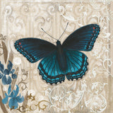 "Dark Blue Butterfly" Painting Print on Wrapped Canvas