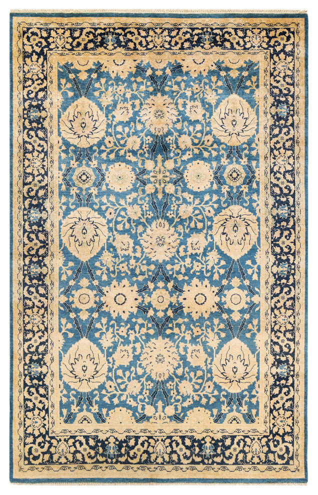 Taikkyi One-of-a-Kind Hand-Knotted Area Rug Light Blue, 5'0"x7'10"