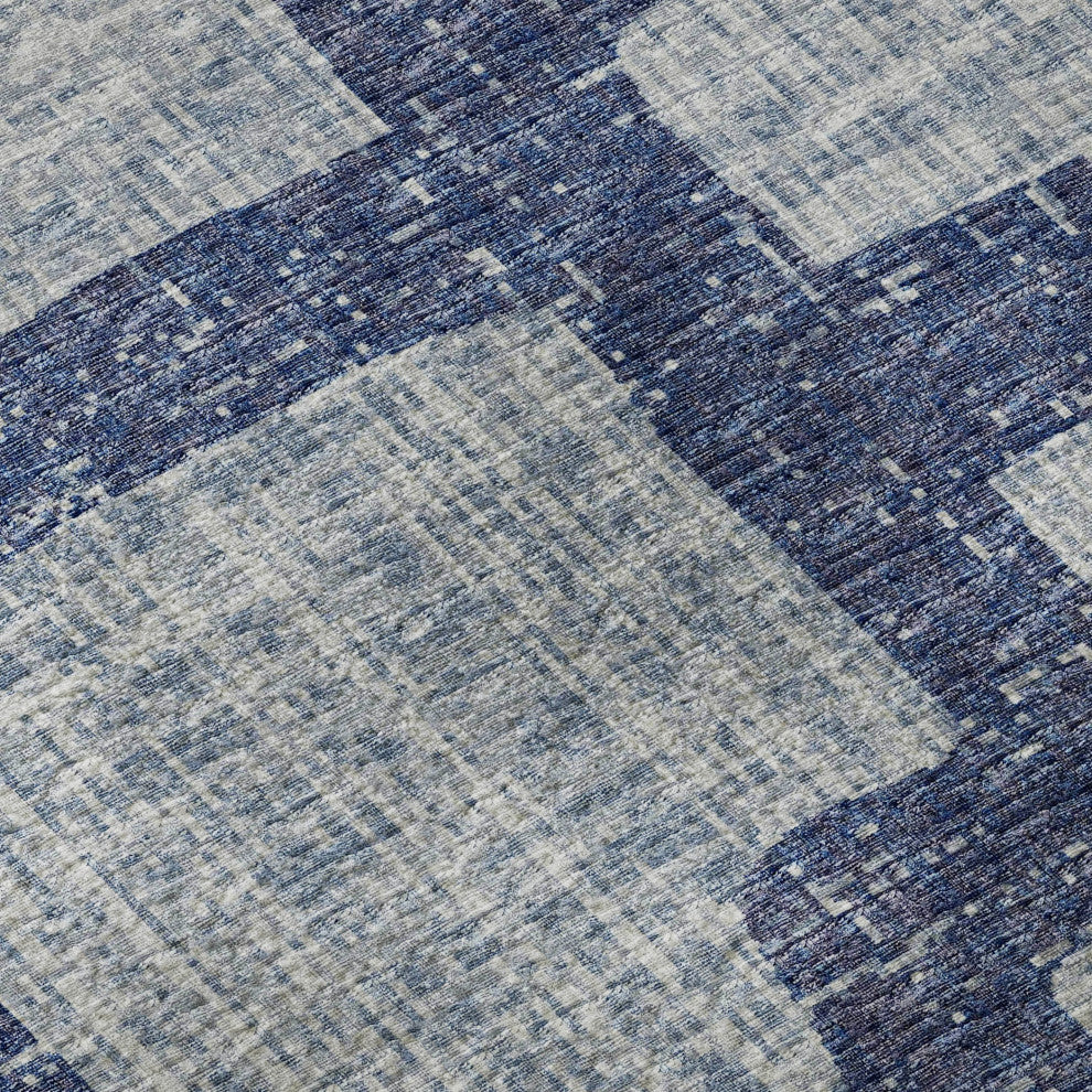 Addison Premium Washable Mayfield AMF110 Blue 3'' x 5'' Rug