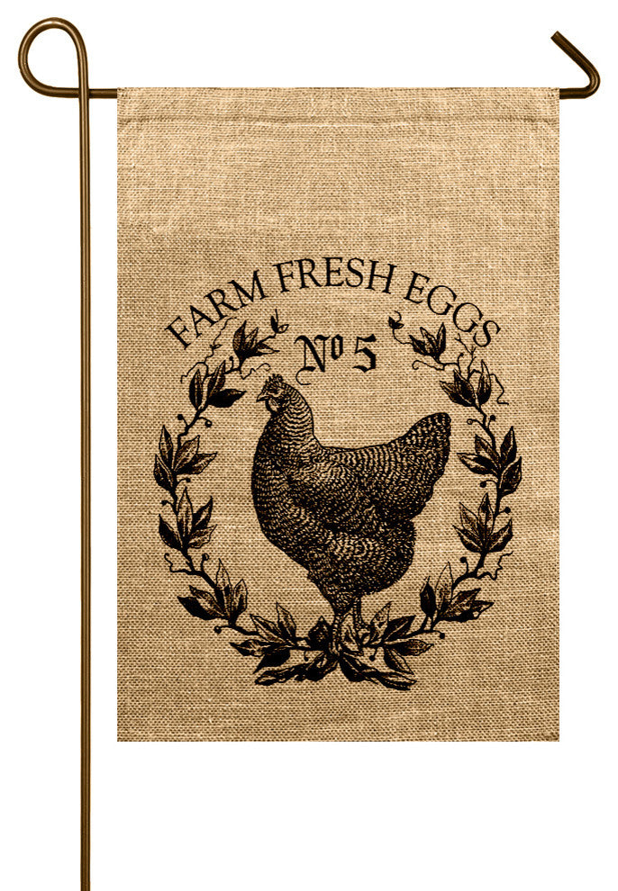 Chicken Burlap Garden Flag