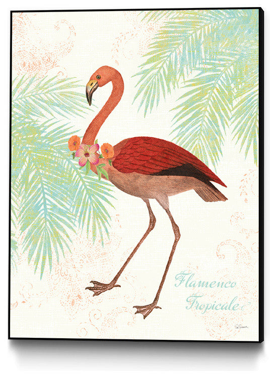 "Flamingo Tropicale Ii" Art Block Framed Canvas, 11"x14"