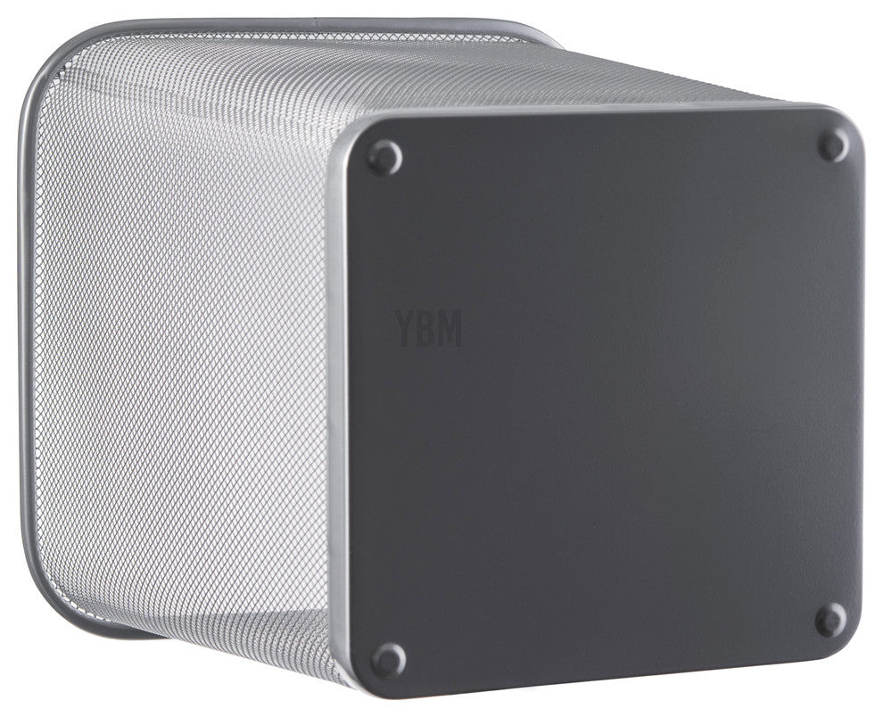 YBM Home Steel Silver Mesh Wire Square Open Top Waste Basket Capacity 5 Gallon