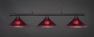 Oxford 3-Light Bar, Dark Granite/Raspberry Crystal