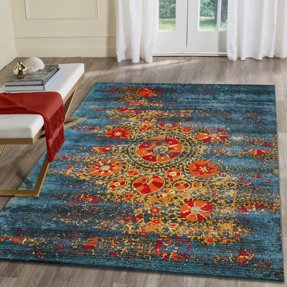 Marina Suzanie Indoor/Outdoor Rug, Blue, 6'6"x9'3"