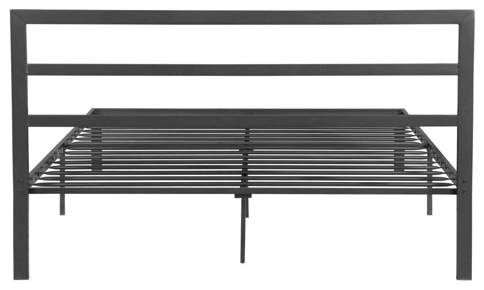 GDF Studio Jones Queen-Size Bed Frame, Charcoal Gray