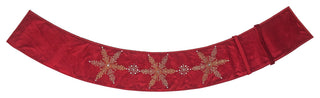 Handmade Adjustable Christmas Tree Collar - Silver Snowflakes on Red Velvet
