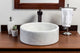 Natural Stone Vessel Bathroom Sink, Blizz Marble