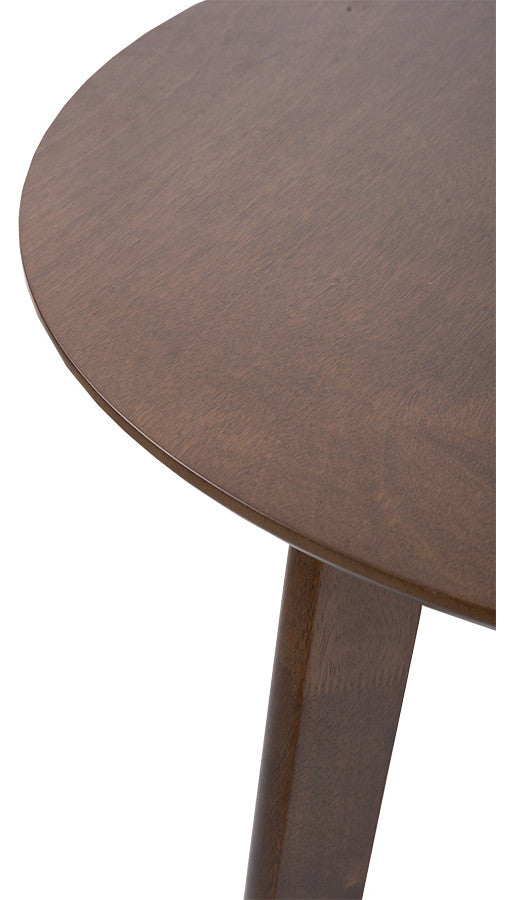 Extendable Round Dining Room Table, Modern Solid Wood, Medium Brown
