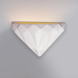 Geometric Wall Sconce, Incandescent, Matte White/Champagne Gold