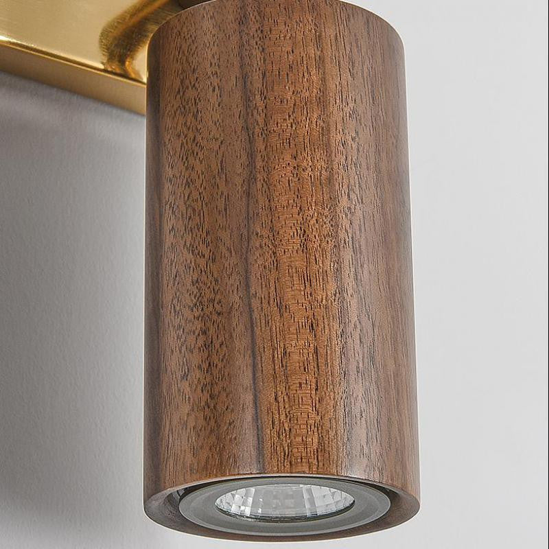 Sevilla | Creative Cylinder Wooden LED Wall Lamp, Light Wood, 2 Heads