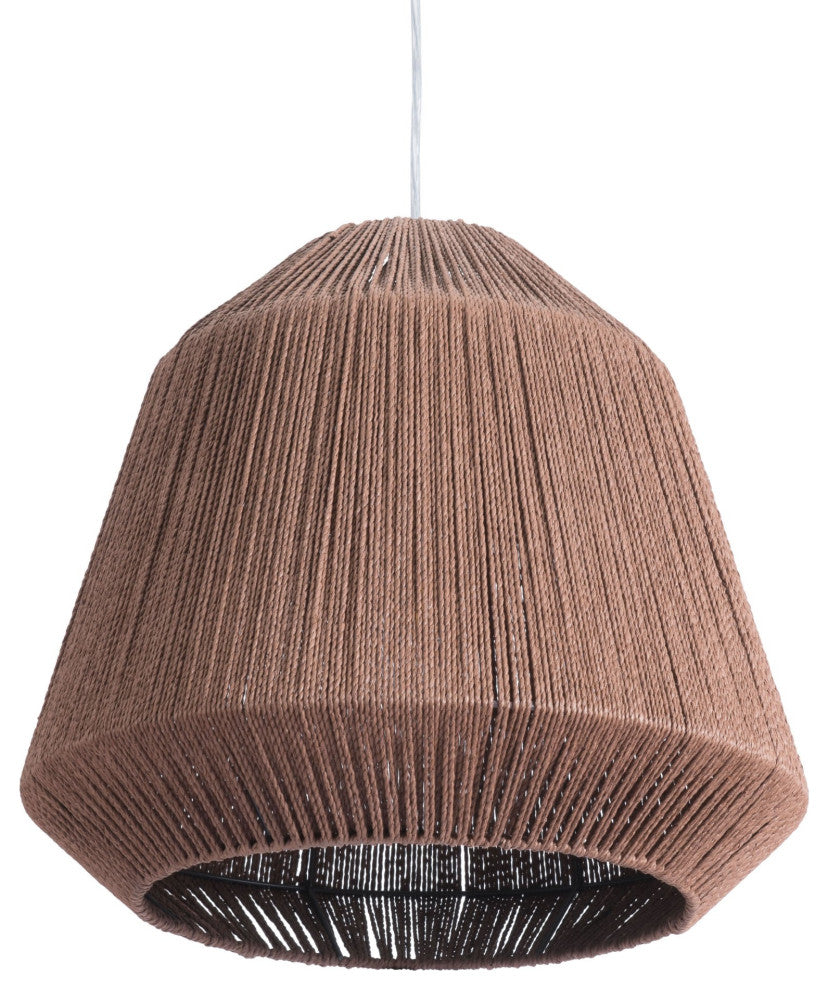 Pendant Ceiling Light Fixture, Steel Metal, Rope, Brown, Kitchen LoungeLobby