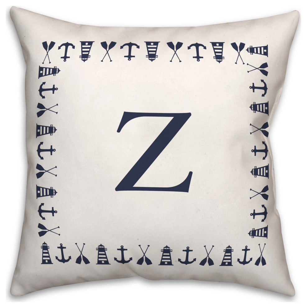 Nautical Monogram - Z 18x18 Indoor / Outdoor Pillow