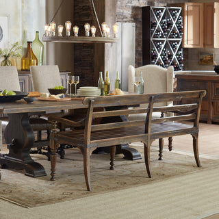 Hooker Furniture 5960-75315-BRN Helotes 74"W Rustic Farmhouse - Saddle Brown