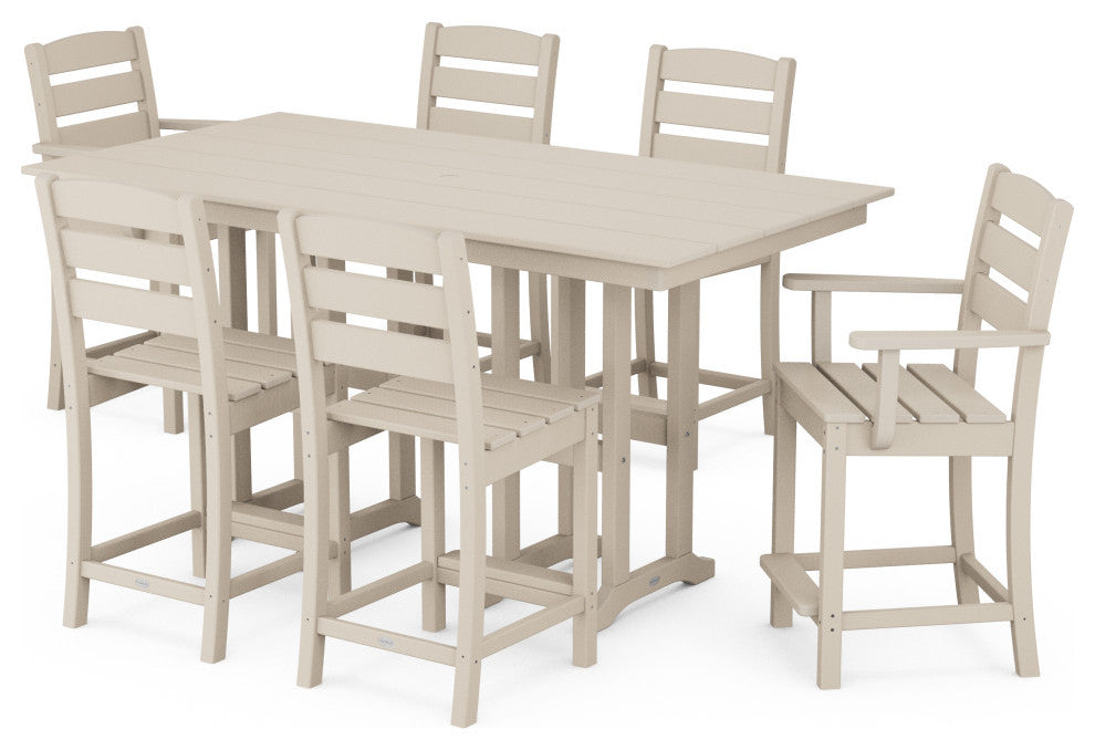 POLYWOOD Lakeside 7-Piece Counter Set, Sand