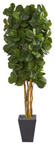 Nearly Natural  Fiddle Leaf Artificial Tree in Slate Planter