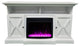 62" Summit Farmhouse Electric Fireplace Mantel With Crystal Insert, White