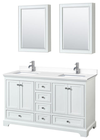 Wyndham Collection WCS202060D-VCA-MED Deborah 60" - White / White Cultured