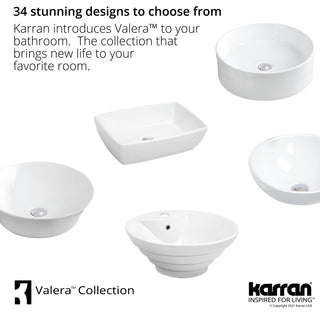 Karran VC-428-WH Valera 18" Vitreous China Vessel Bathroom Sink, White