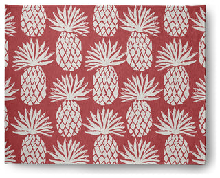 8' x 10' Pineapple Pattern Indoor/Outdoor Rug, Ligonberry Red