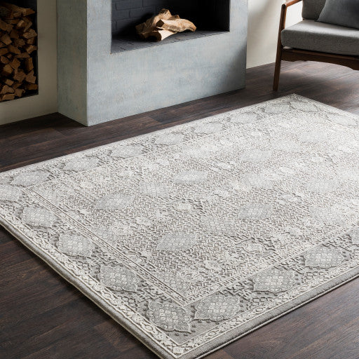 Surya Tibetan TBT-2311 5'3"x7'7" Rug, Taupe/Medium Gray/Ivory