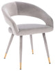 Darius Velvet Dining Chair, Grey