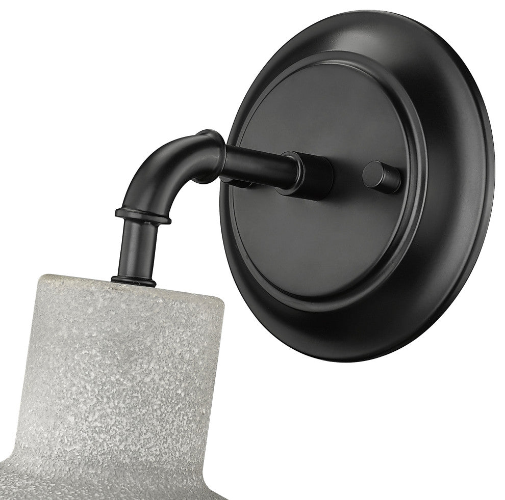 1 Light 7 in. Textured Cement Outdoor