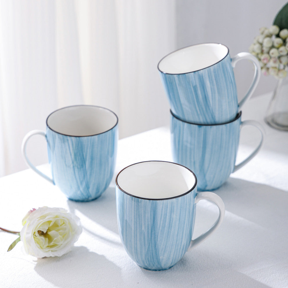 Stone Lain Esmeralda Porcelain 16 Piece Dinnerware Set, Light Blue