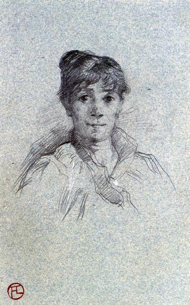 Henri De Toulouse-Lautrec Portrait of a Woman Gallery Wrap Canvas, 18"x27"