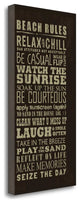 16" Fun Beach Rules Sign Giclee Print on Gallery Wrap Canvas Wall Art