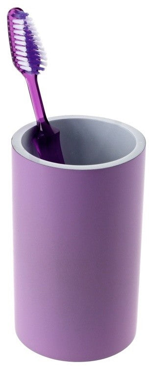 Round Toothbrush Holder, Resin, Lilac