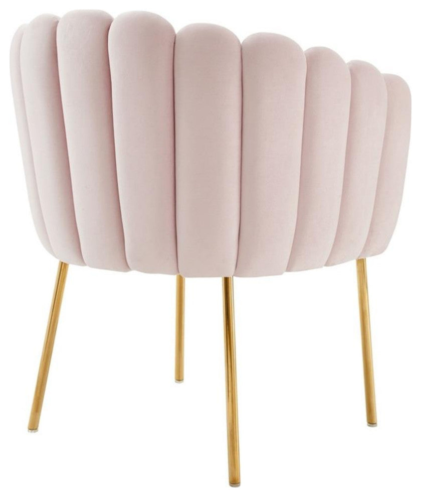 Sanna Channel Tufted Performance Velvet Armchair, Pink