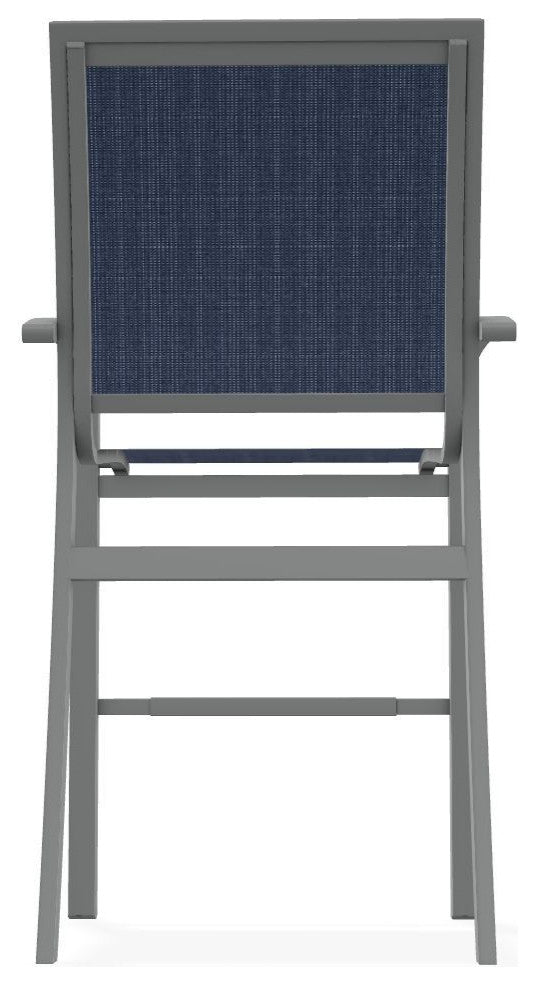 Kendall Sling Bar Height Stackable Outdoor Stool, Mavi/Graphite