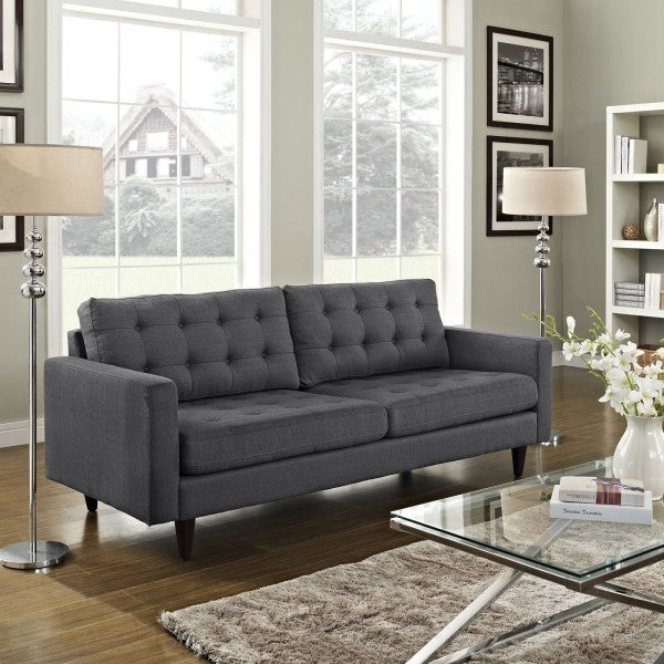 Empress Upholstered Sofa, Gray