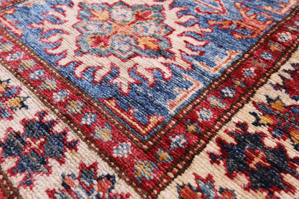 1' 10" X 5' 8" Super Kazak Hand-Knotted Wool Runner Rug Q10304