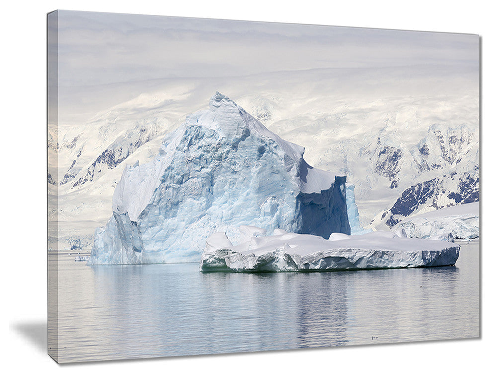 "Antarctica Mountains" Landscape Canvas Photo Print, 20"x12"