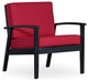 DTY Outdoor Living Longs Peak Eucalyptus Chair W/ Cushions, Espresso, Burgundy