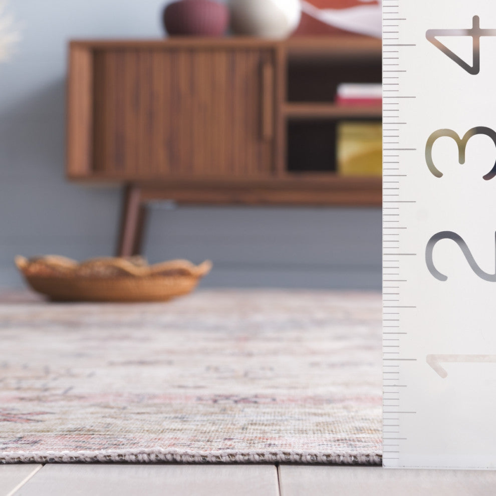 Safavieh Arizona Machine-Washable Collection ARZ229 Rug, Olive/Red, 2'6"x8'