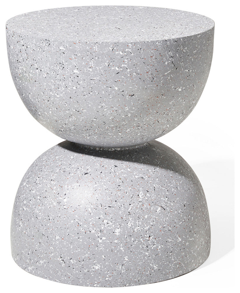 17.75'' Multi-Functional Mgo Sand Terrazzo Garden Stool, Gray