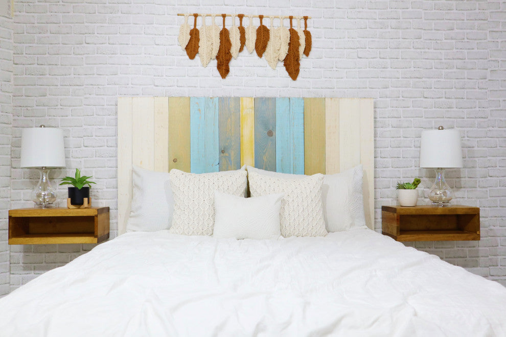 Handcrafted Headboard, Leaner Style, Sunrise Mix, Queen